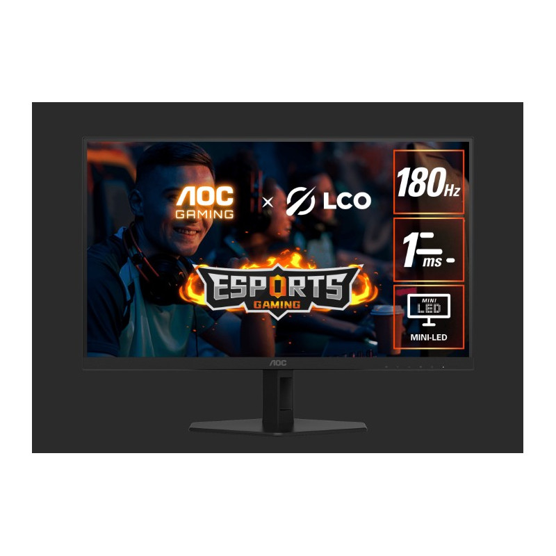 27" QHD 2560X1440 180HZ 1MS 16:9 VA PANEL GAMING MONITOR, HDMI/DP, HDR1000, EARPHONE, TILT, VESA100X100, 3 YRS WARRANTY