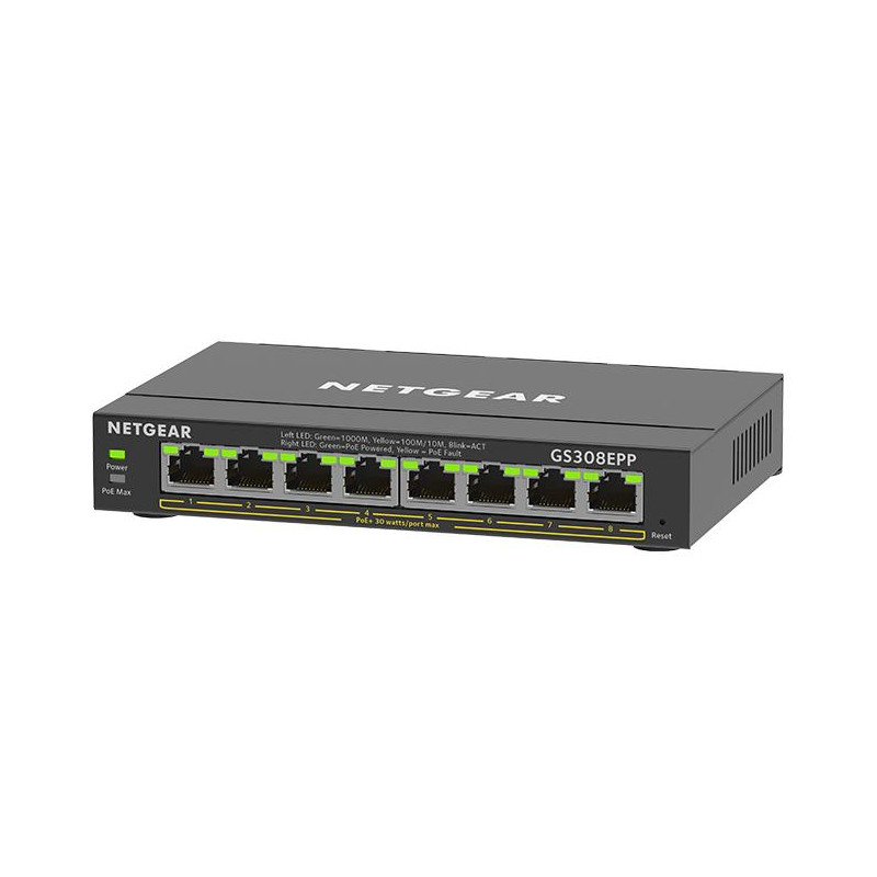SOHO 8-port High-Power PoE+ Gigabit Smart Managed Plus Switch Total 123W