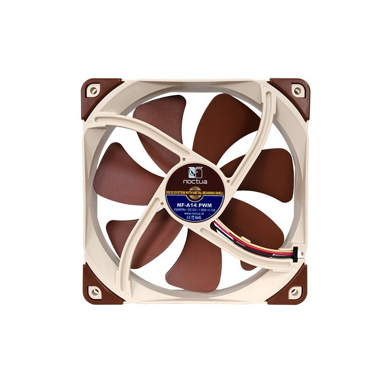 140mm Fan: Noctua A-Series A14-PWM 140mm 4-Pin PWM Fan, 1500 RPM, 41.3 dB(A)