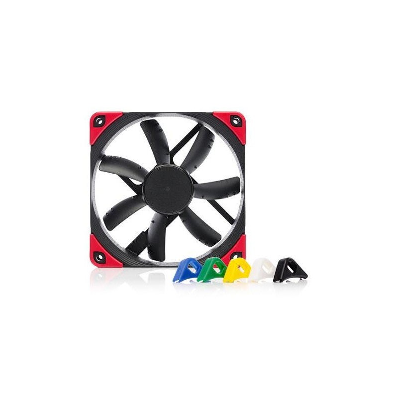 120mm Fan: Noctua S12A-PWM Chromax Black Swap120mm 4-Pin PWM Fan, 1200 RPM, 17.8 dB(A), 6x Colour Vibration pads Included