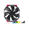 140mm Fan: Noctua A15-HS-PWM Chromax Black Swap  140mm (120mm Mounting) 4-Pin PWM Fan, 1500 RPM, 24.6 dB(A), 6x Colour Vibration