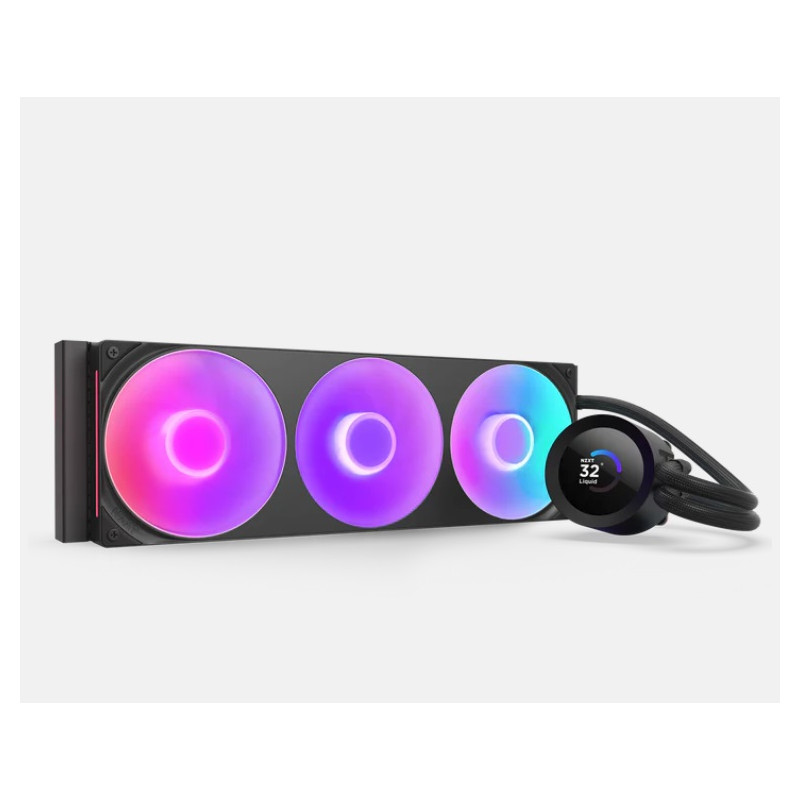 AIO Liquid CPU Cooler: NZXT KRAKEN PLUS 360 RGB - 1.54" LCD Display, 360mm Radiator, ARGB Fans, 401x120x27 mm, Supports: Intel L