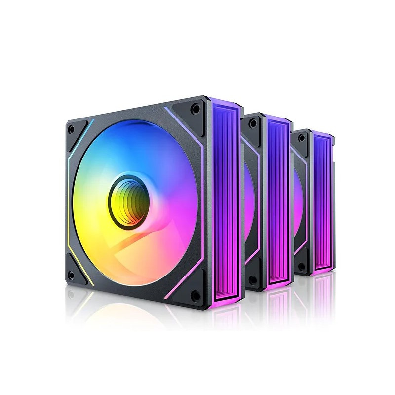 Infinity 120mm ARGB PWM Fans (3 Pack) with ARGB PWM Controller hub. 800-1800RPM 52.44CFM. 29.1 dBA