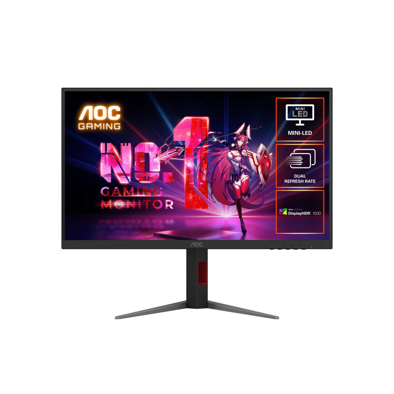 27" Mini-LED Gaming Monitor ¨C 4K@160Hz / FHD@320Hz, 1ms GtG, 1152-zone Mini-LED, VESA mount, 1.07B colors, Delta E 2, HDMI 2.1,