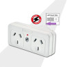 Sansai Surged Protected Double Adaptor Left Side Active Indicator 10A 240V AC