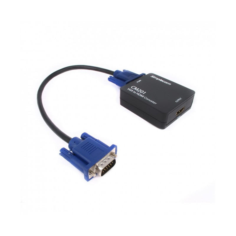 VGA to HDMI + Audio 3.5mm Stereo Converter Adapter Power by USB Cable