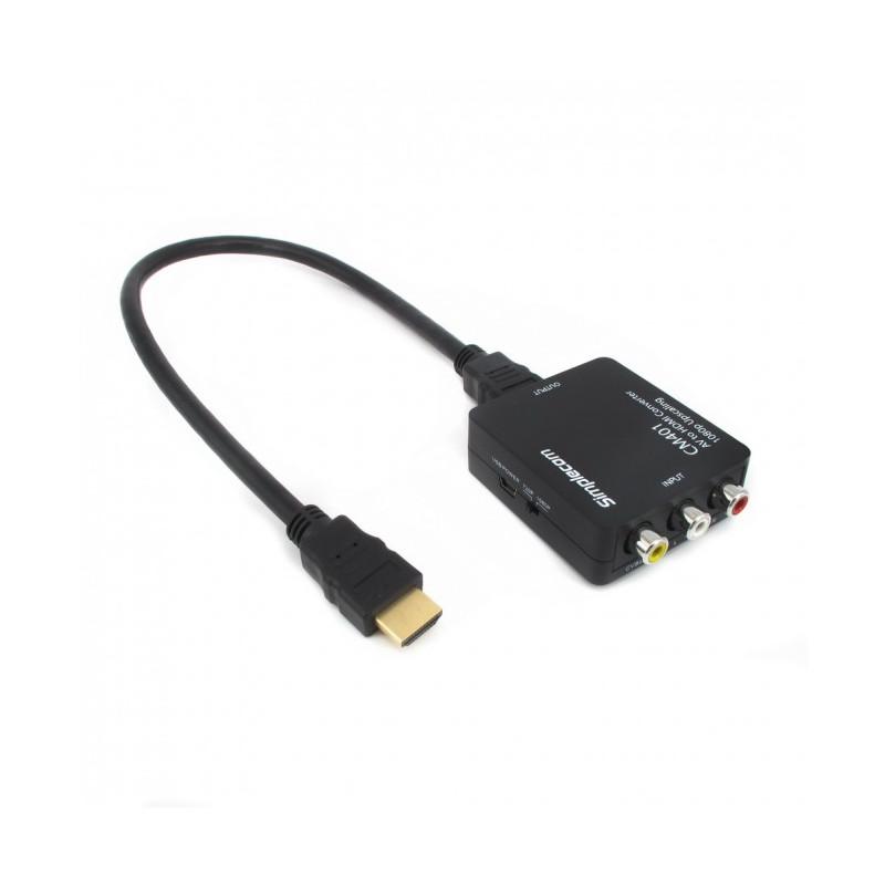 Composite AV (CVBS 3RCA) to HDMI Video Converter 1080p Upscaling