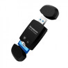 2 Slot SuperSpeed USB 3.0 Card Reader with Dual Caps Micro SDHC/SDXC - Black