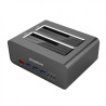 USB 3.0 to Dual SATA Aluminium Docking Station with 3-Port Hub and 1 Port 2.1A USB Charger