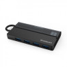 Portable 4 Port USB 3.2 Gen1 (USB 3.0 AM) 5Gbps Hub with Cable Storage