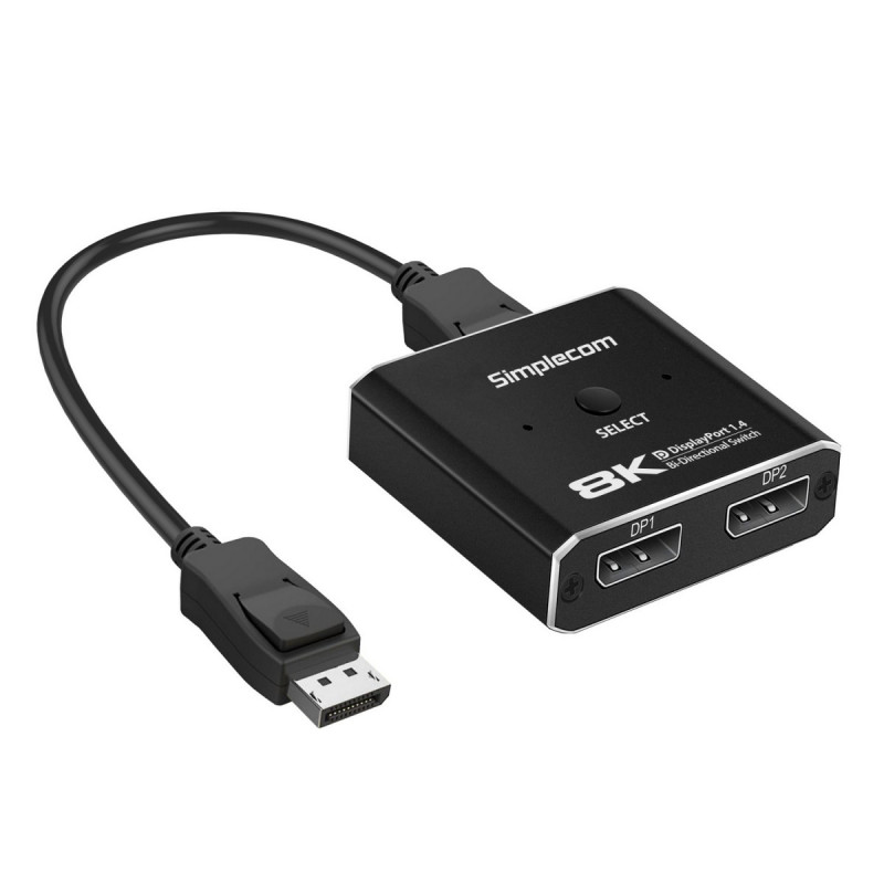 Bi-Directional 2 Way DisplayPort Switch Selector DP 1.4 8K