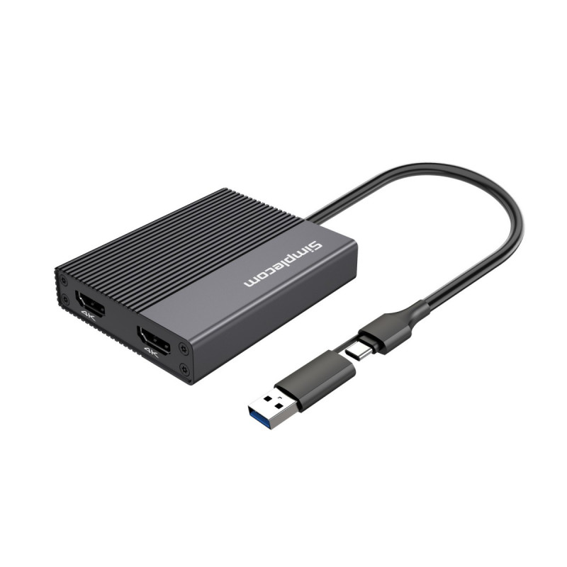 USB 3.0 or USB-C Type-C to Dual 4K HDMI 2.0 Display Adapter for 2x 4K@60Hz Extended Screens