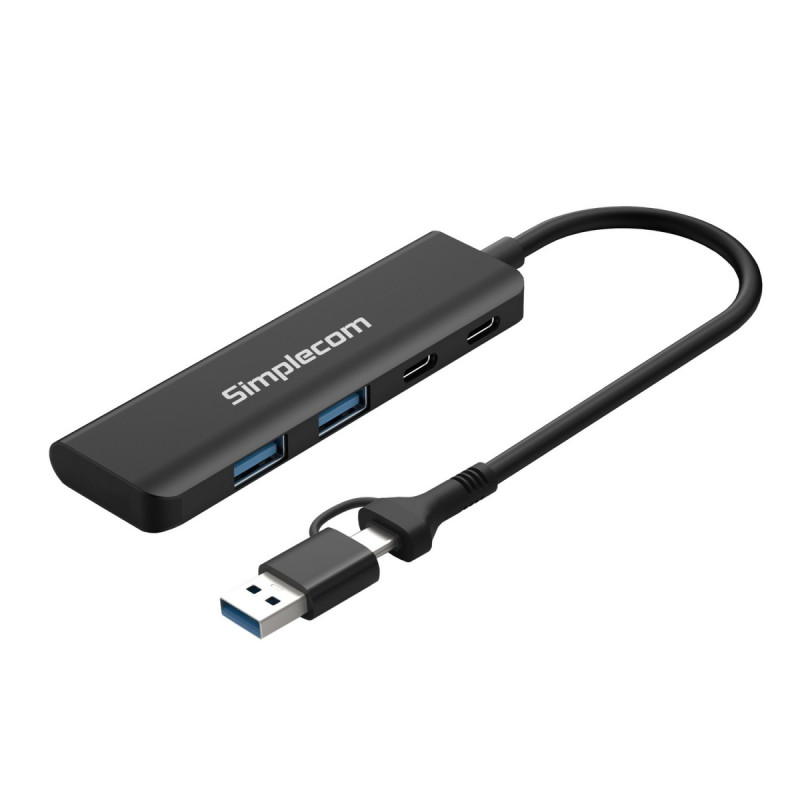 SuperSpeed USB-A and USB Type-C 4-Port Combo Hub USB 3.2 Gen 1 (2x USB-A and 2x USB Type-C Ports)