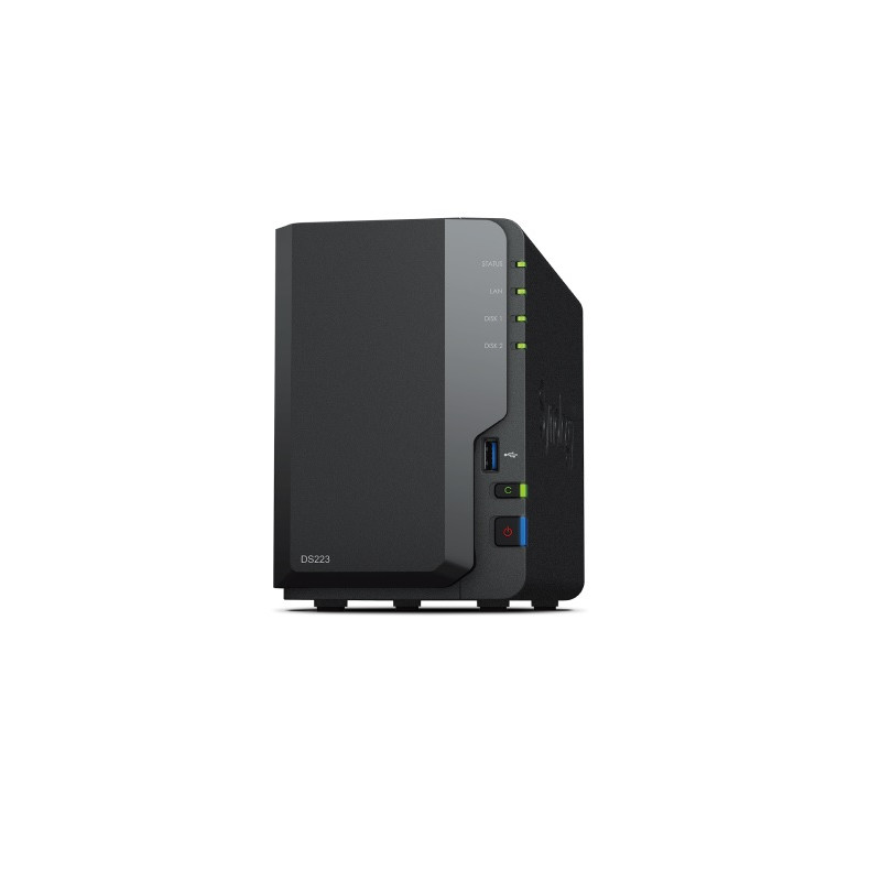 NAS: 2 Bay 3.5" Diskless 1xGbE NAS (Tower) (HMB), Realtek RTD1619B quad-core 1.47Hz, 2GB RAM, 3xUSB3.2, 1 x 1GbE (RJ-45)
