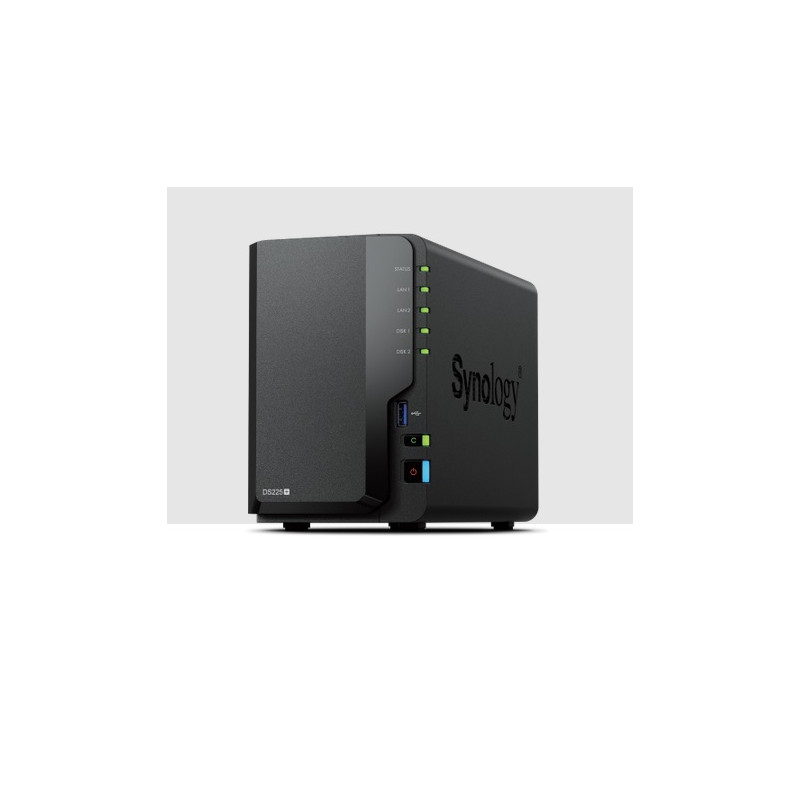 2-Bay 3.5" Diskless, Intel Celeron CPU, 2GB RAM, 1x 2.5GbE, 1x 1GbE, 2x USB 3.2