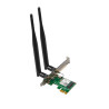 PCI-E Adapter: AX3000 Wi-Fi 6 Dual band 2.4/5GHz up to 2402Mbps, support BT 5.0, 2x 5dBi antennas