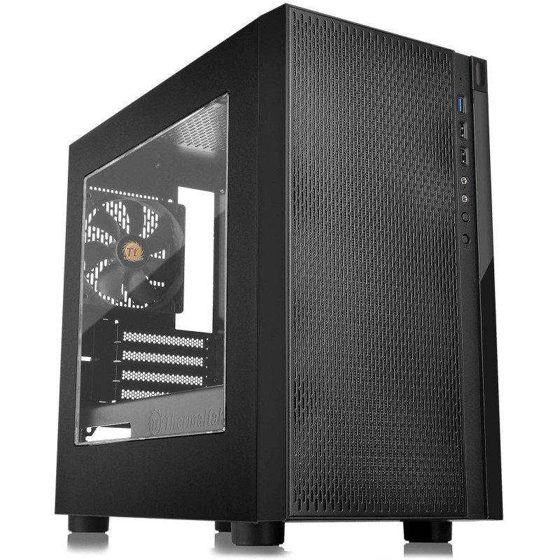 Mini-Tower Case: Versa H18 Window - Black1x 120mm Fan, 1x USB 3.0, 2x USB 2.0, Window Side Panel, Supports: mATX/mini-ITX