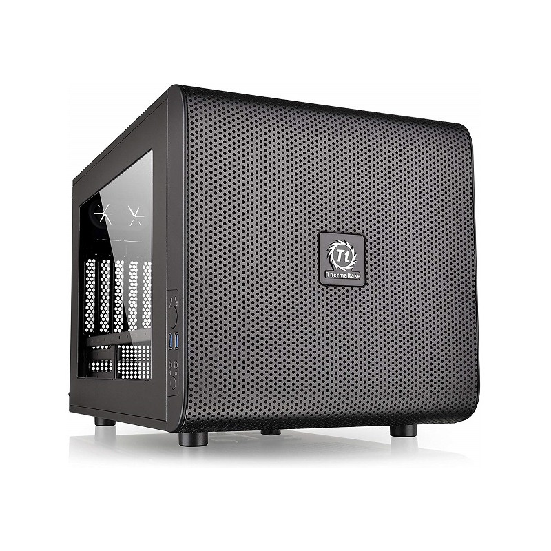 Mini-Tower Case: Core V21 - BlackCube Case, 1x 200mm Fan, 2x USB 3.0, Window Side Panel, Supports: mATX/mini-ITX