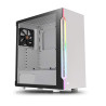 Mid-Tower Case: H200 TG Snow RGB - White1x 120mm Fan, 2x USB 3.0, Tempered Glass Side Panel, RGB-LED Lighting, Supports: ATX/mAT