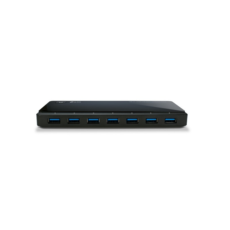 Hub: USB 3.0 7-Port Hub with 2x 2.4A Charging Ports, 12V/3.3A Power Adapter Included