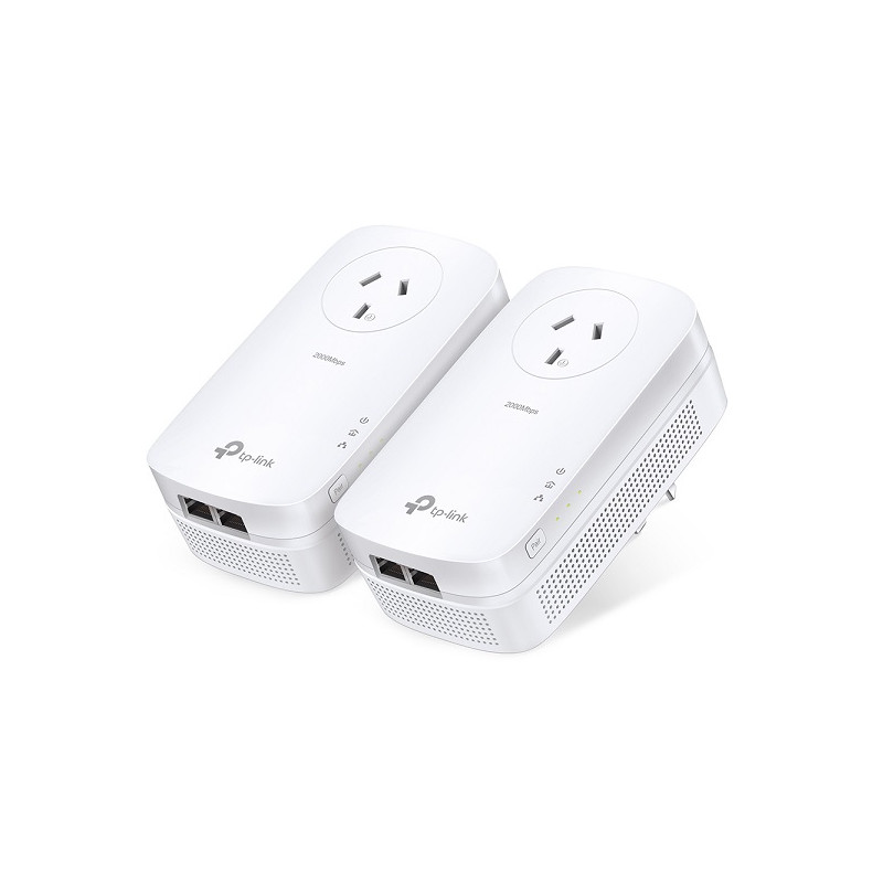 Powerline: AV2000 Powerline Starter Kit With Passthrough, 2x Gigabit LAN