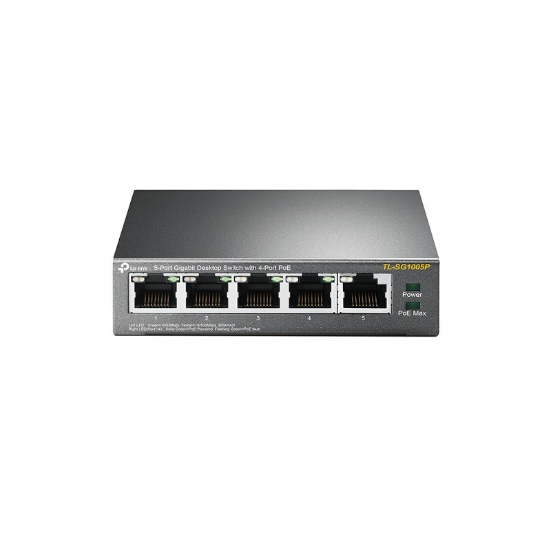 PoE Switch: 5-Port Gigabit Desktop Switch with 4-Port PoE+ 56W