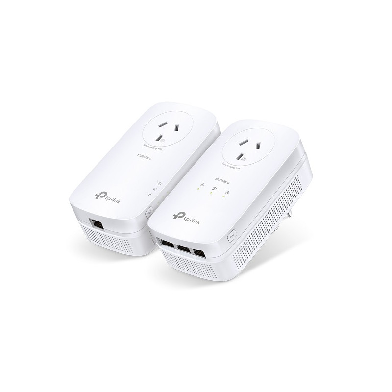 Powerline: AV1300 Starter Kit With Passthrough, 3x Gigabit LAN