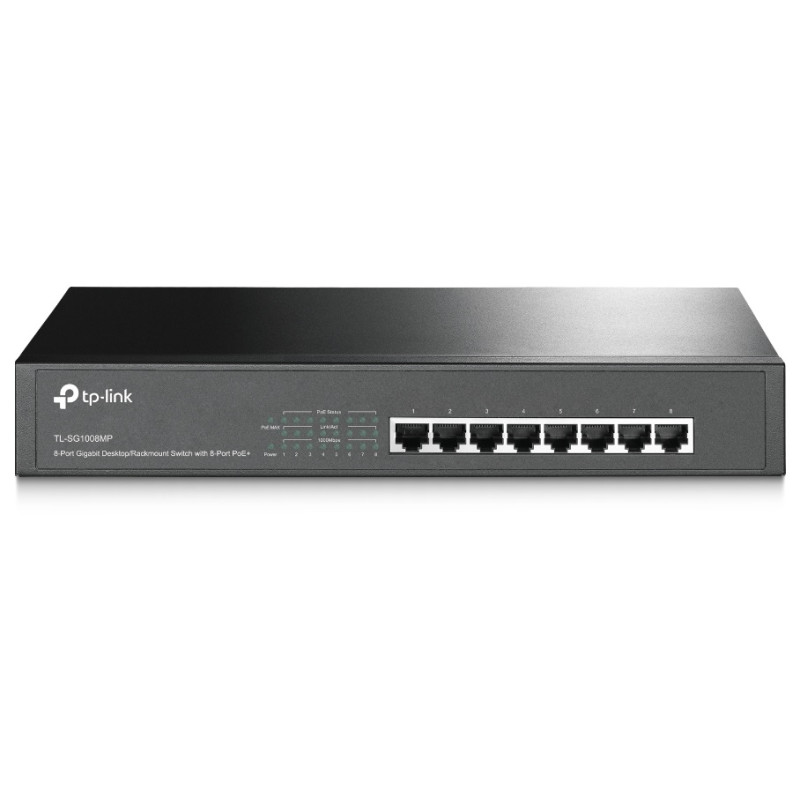 PoE Switch: 8-Port Gigabit Desktop/Rackmount Switch with 8-Port PoE+ 126W
