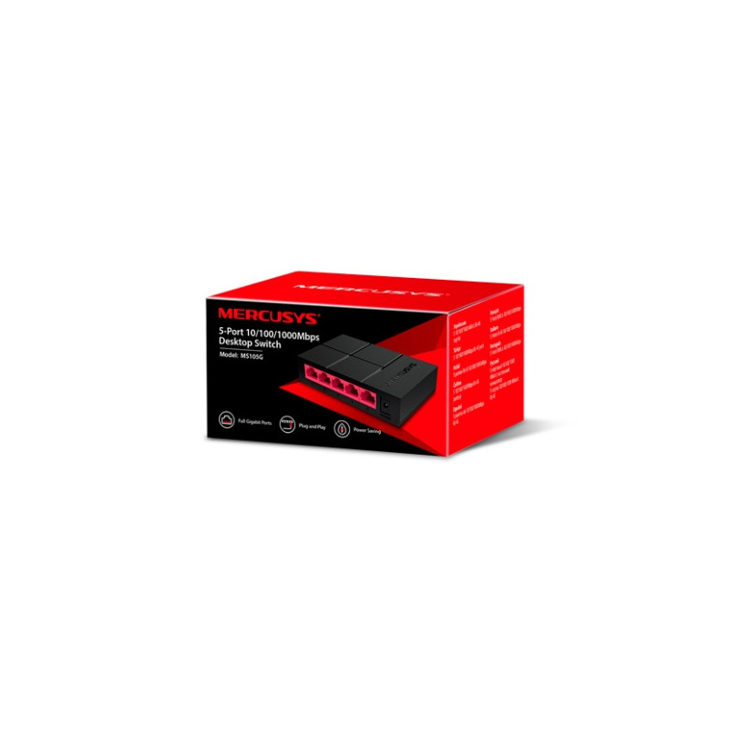 Mercusys SOHO Switch 5-Port 10/100/1,000 Mbps Desktop Switch