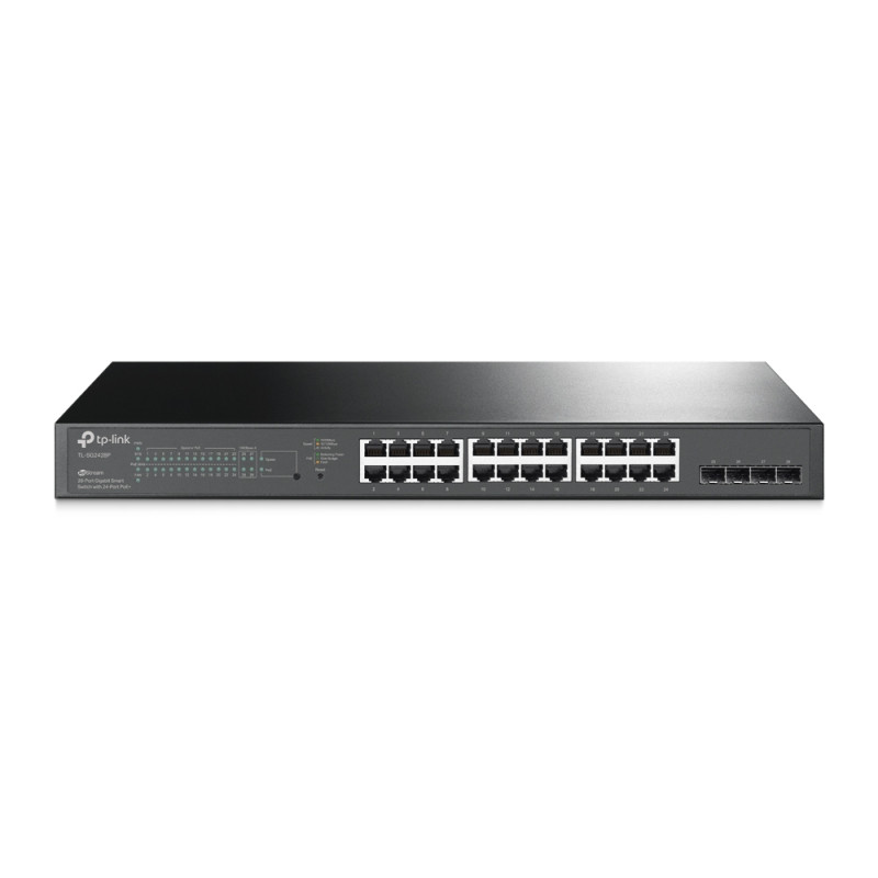POE Switch: 28-Port Gigabit JetStream Smart Switch with 24-Port PoE+, 4¡Á gigabit SFP, Total 250W, Odama Cloud SDN