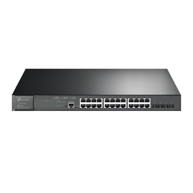 Managed POE Switch: OMADA 24 Ports Gigabits/POE+ Ports Total 384W, 4x 10Gbps SFP+ slots, SDN