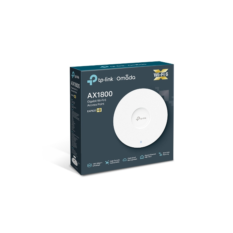 Access Point: WIFI 6 AX1800 Wireless Dual Band, Omada SDN, Centralized Management, POE+ Support