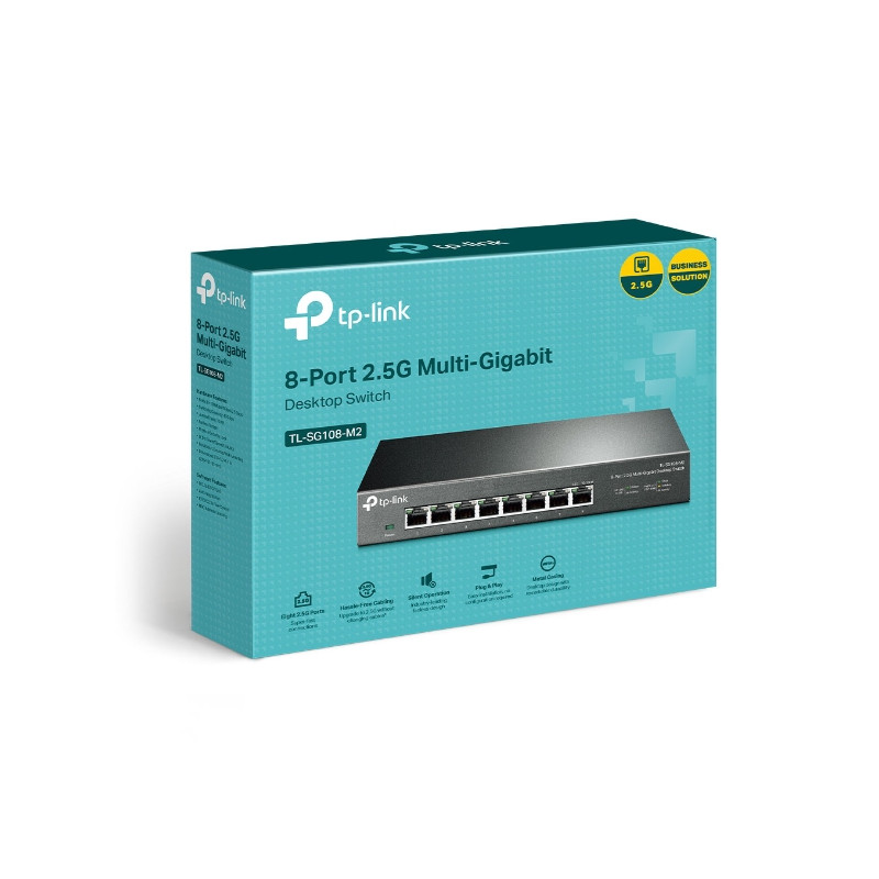 Switch: 8 Ports 2.5Gbp, Auto-Negotiation, Auto-MDI/MDIX