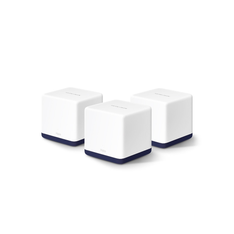 Wholehome Mesh Wifi: Mercusys Halo H50G (3-Pack) - AC1900 (1300+600) Mbps Dual Band, 3x Gigabit Ports per Halo unit, One Unified