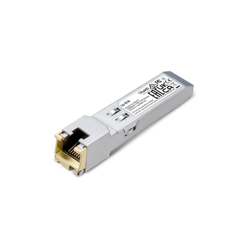 1000BASE-T RJ45 SFP Module. 100m Reach Over UTP Cat 5e Or Above Cable, Supports 1000BASE-T, Supports TX Disable, Hot Swappable