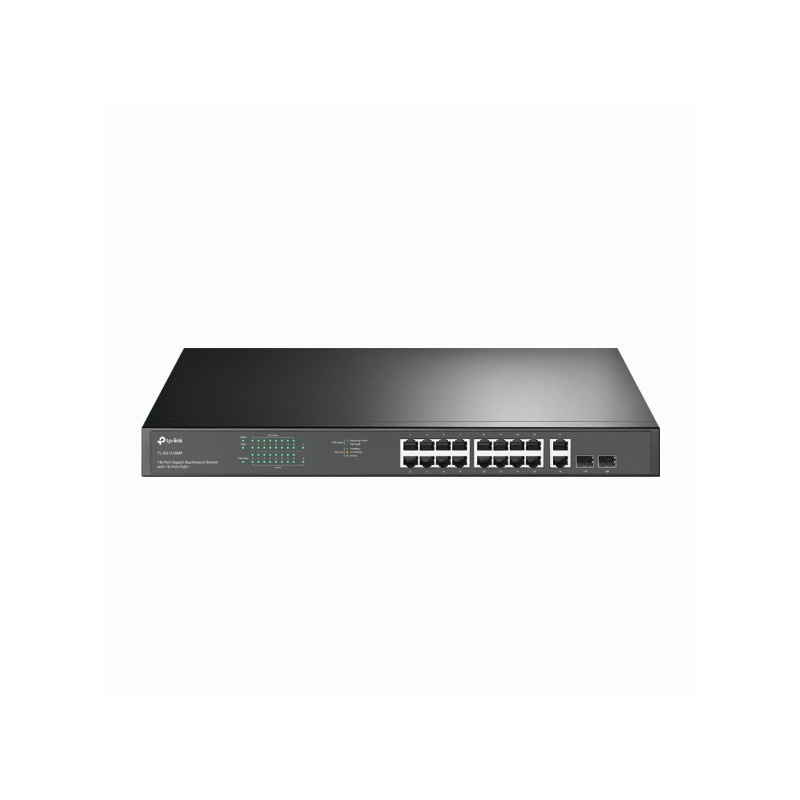 POE Switch: 18-Port Gigabit Rackmount Switch with 16 Ports PoE+, Total 250W