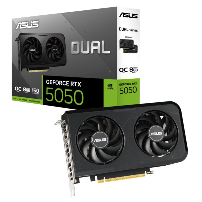 nVidia GeForce RTX5050 8GB GDDR6 OC Edition 2647MHz Boost Clock, RAM 20Gbps, 433 AI TOPs, Digital Max Resolution 7680 x 4320