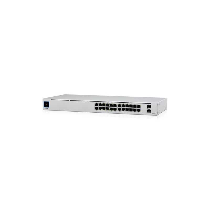 UniFi 24 port Managed Gigabit Switch - 16x PoE+ Ports, 8x Gigabit Ethernet Ports, with 2xSFP - 95W - Touch Display - Fanless - G