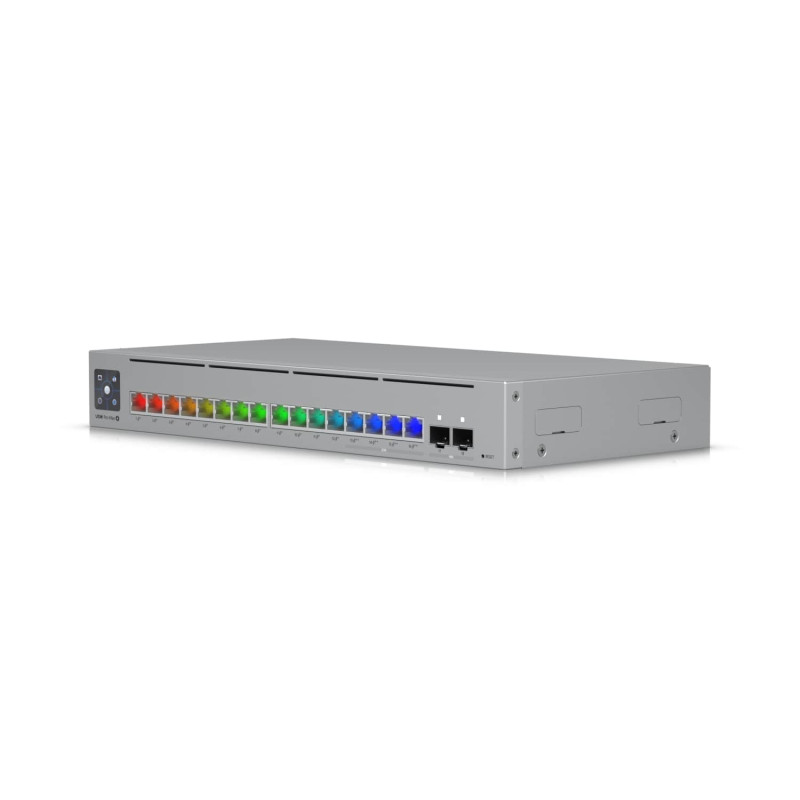 UniFi Pro Max 16 PoE Switch,16-port, Layer 3 Etherlighting, 2.5 GbE, PoE++ Output, Versatile Mounting Option,180W PoE