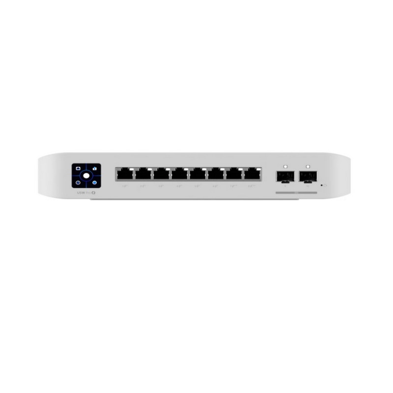 POE Switch: UniFi 8-Port (6)GbE PoE+ Ports, (2) GbE PoE++ Ports, (2) 10G SFP+ Ports, POE 120W, Layer 3, Wall Mount