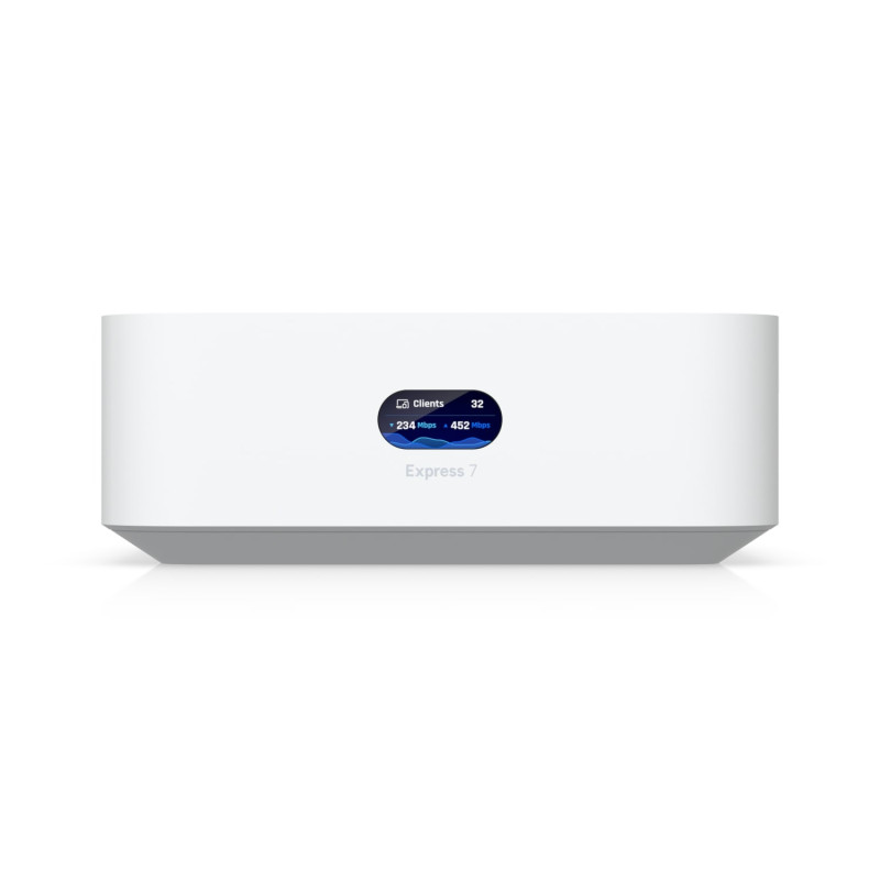 Ubiquiti UniFi Express 7, Mesh-scalable, Super-compact 10G Cloud Gateway, Integrated WiFi 7 With 6 GHz support, 140 m² Coverage