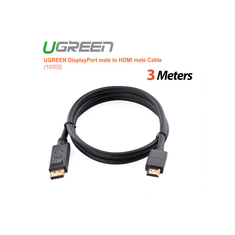 DisplayPort Cable: DisplayPort(M) to HDMI(M) Cable 3M