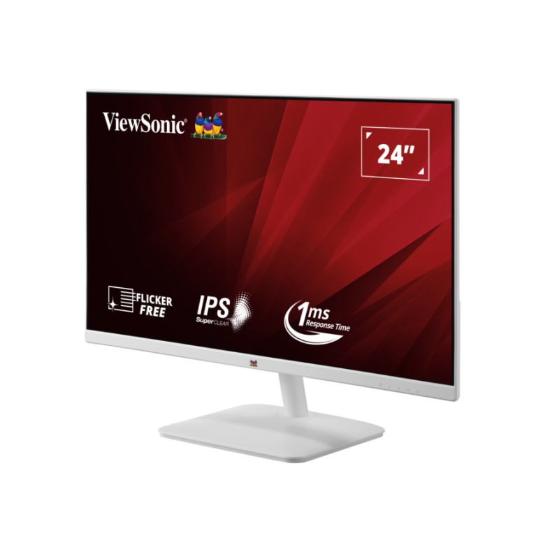 24" White Office Ultra Thin FHD IPS, 100Hz, 1ms MPRT, 178¡ã/178¡ã, HDMI, VGA, Borderless 3‑Side Design, Low Blue Light, Flicker‑