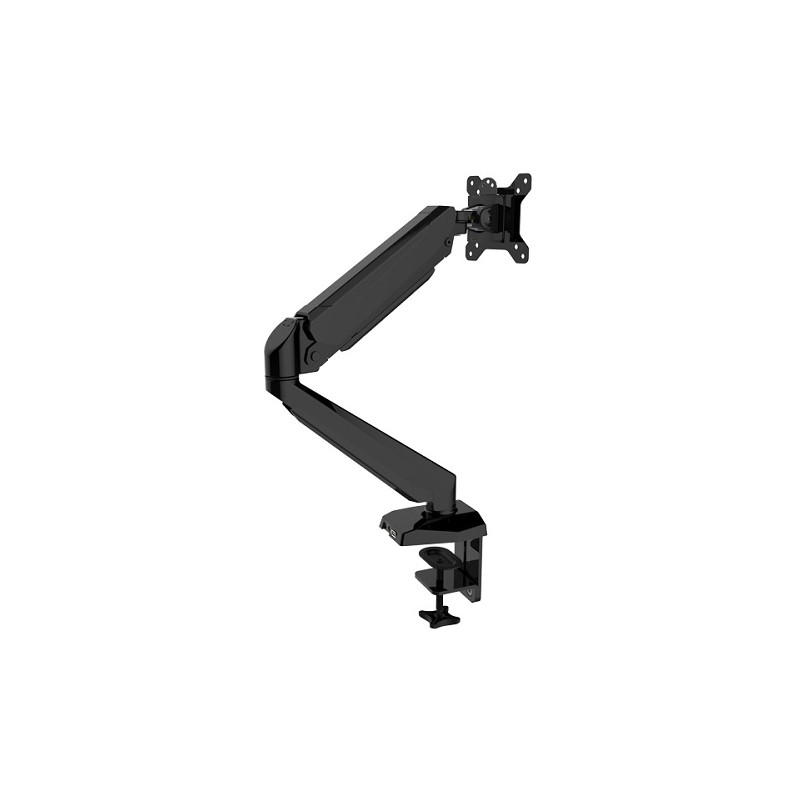 GasSpring DeskClamp Aluminium Single LCD Monitor Arm with USB Port Support up to 27'' Tilt Swivel Rotate VESA75/100