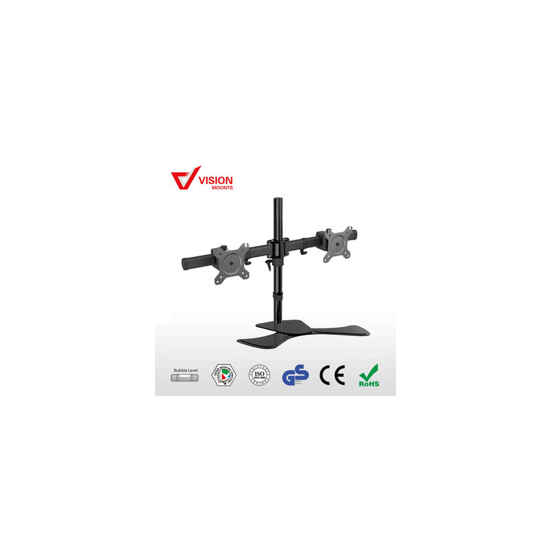 VM-MP320S - Free Standing Dual LCD Monitors Support up to 27'' Tilt -15/+15¡ã Rotate 360¡ã VESA 75/100