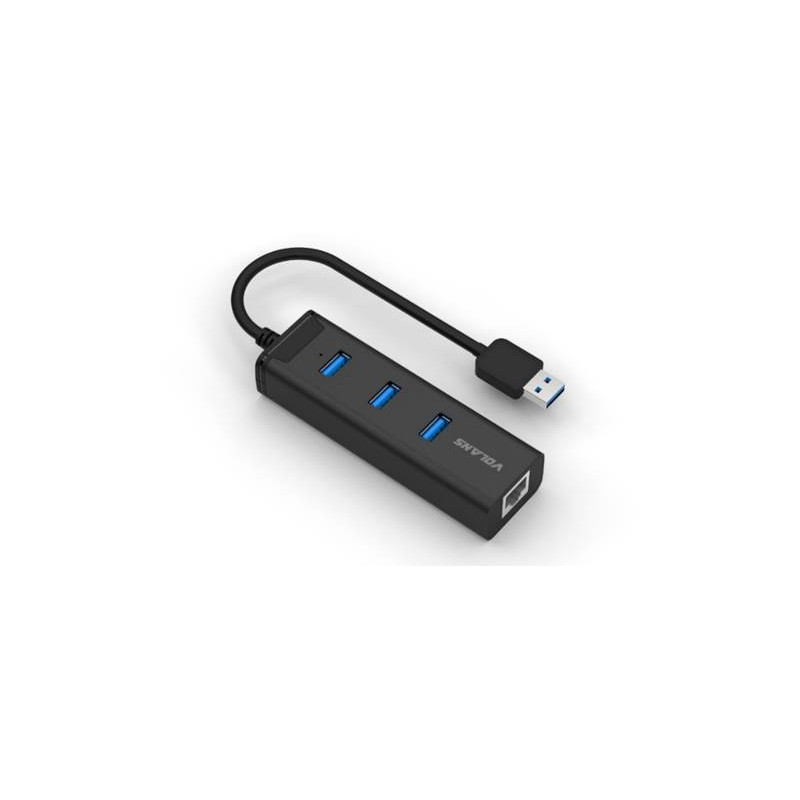 3-Port USB3.0 Aluminium Hub + RJ45 Gigabit Ethernet Adapter