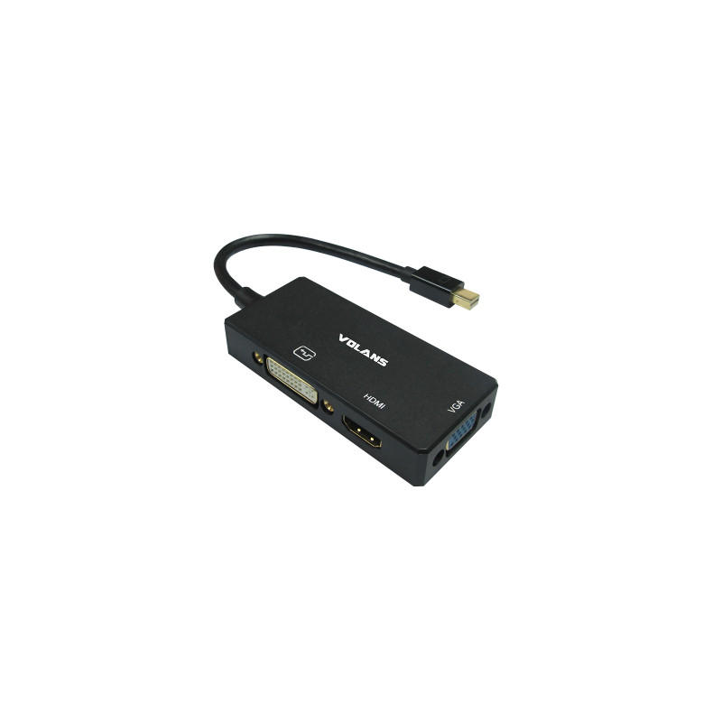 Mini DisplayPort DP (M) to HDMI (4K) / DVI / VGA Converter (F) (MDPHDV-4K)