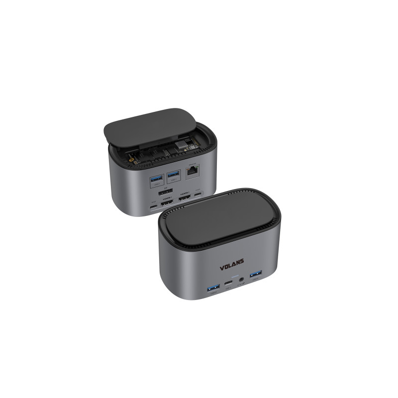 Docking Station: Aluminium 12-in-1 Triple Display Multifunctional USB-C Type-C (2x HDMI, 1x DP, 3x USB-C, 2x USB3.1 Gen1, 2x USB
