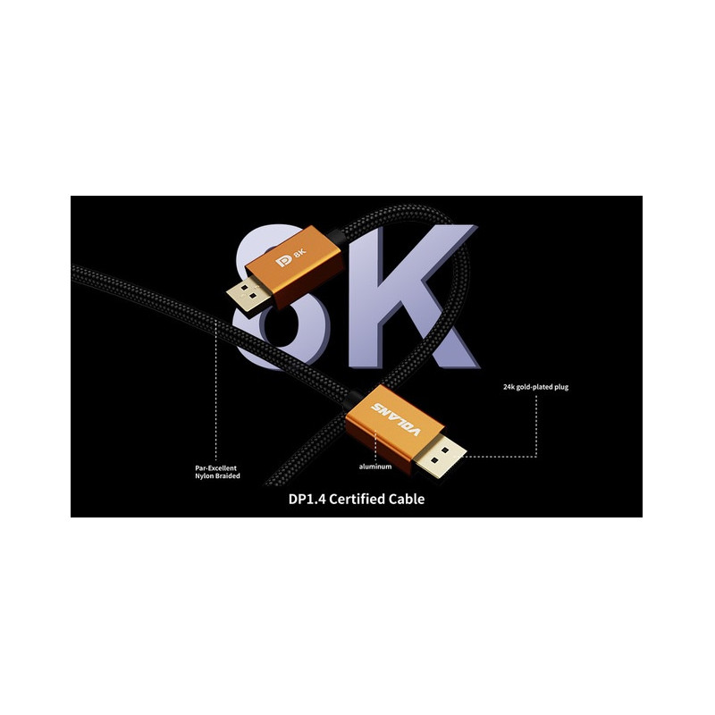 DisplayPort Cable: Ultra 8K DP to DP Cable MM V1.4 (2M)