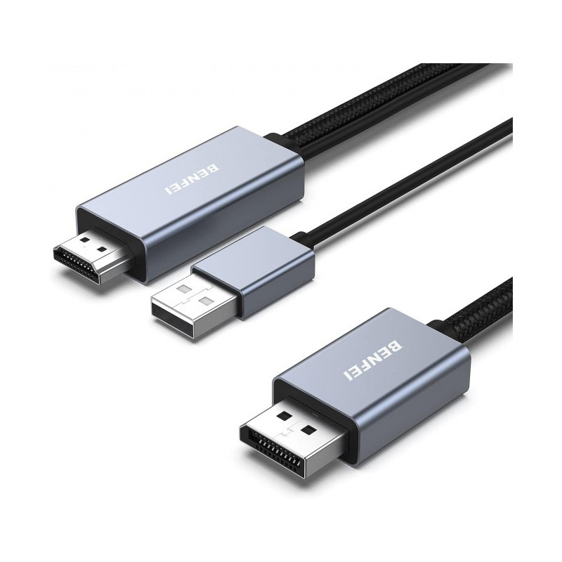 HDMI to DisplayPort DP Unidirectional Active Cable with USB Powered 1.8M